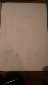 My rough sketches for issue #1, page 7
